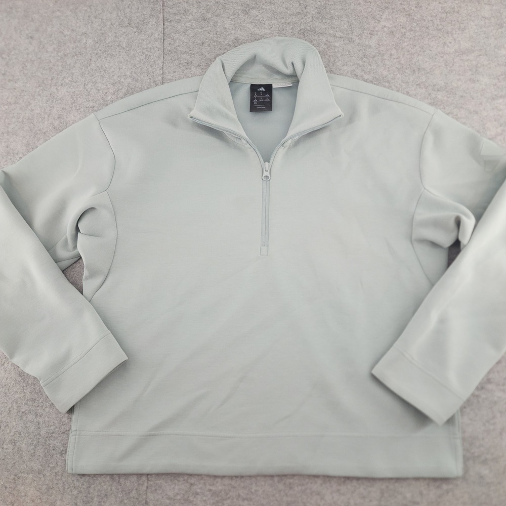 Adidas Small Mint Green Quarter Zip Pullover Sweatshirt Sample Athleisure Womens